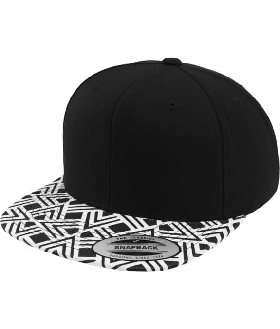 Geometric Visor Snapback black white2