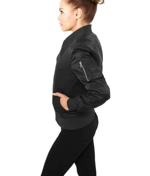 Urban Classics Ladies Basic Bomber Jacket Black 3