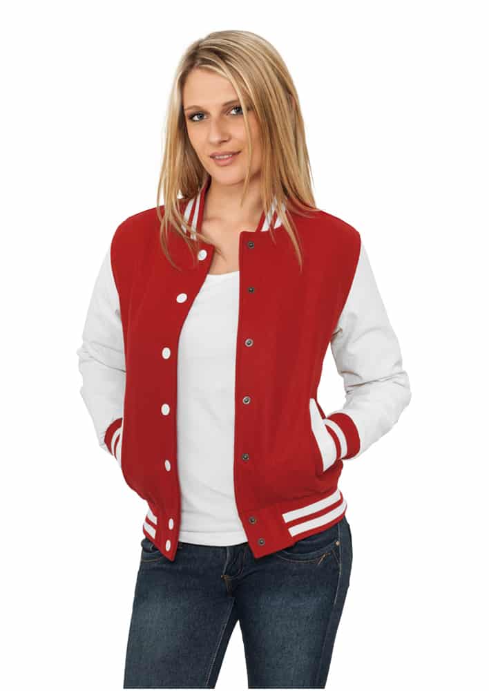 Urban Classics Ladies Oldschool Jacket red/wht Bomber Jackets