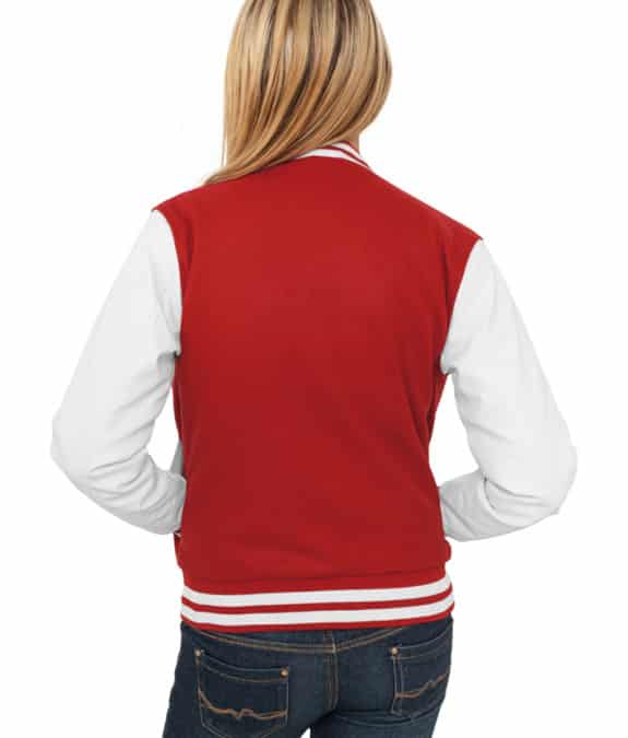 Urban Classics Ladies Oldschool College Jacket red wht2