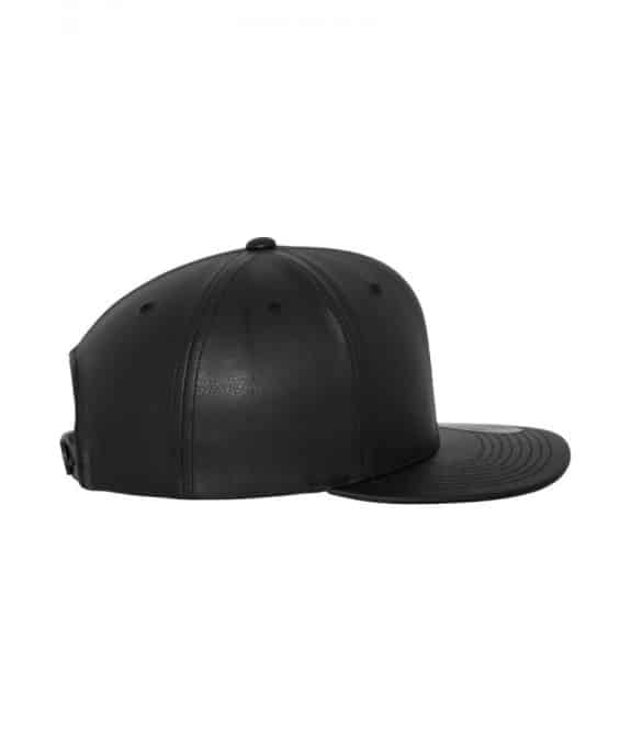 Full Leather Imitation Snapback black-black 2