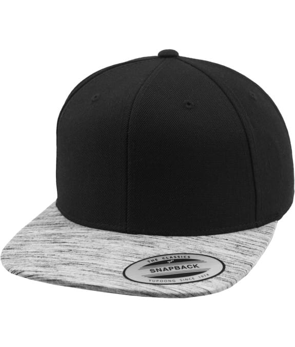 Stripes Melange Visor Snapback black-grey1